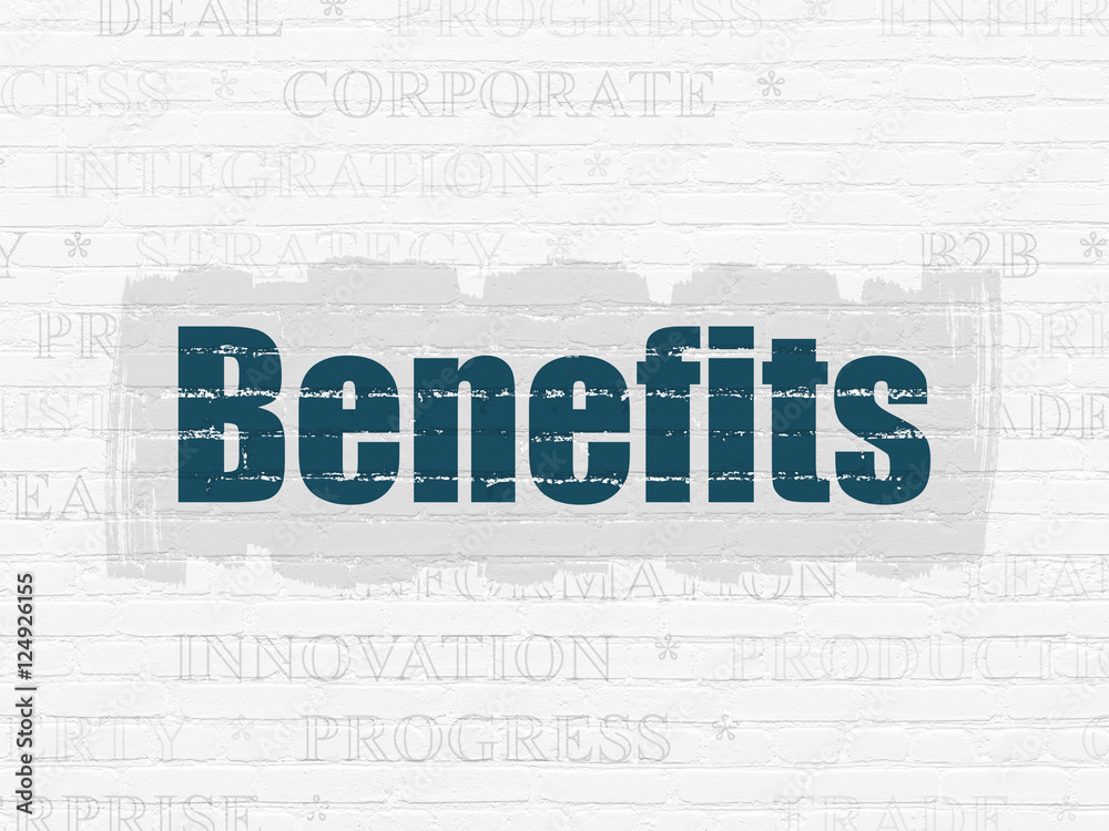 Business concept: Benefits on wall background Business concept: Benefits on wall background
