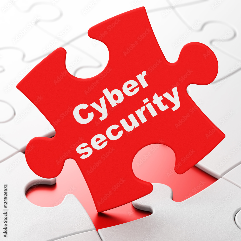 Privacy concept: Cyber Security on puzzle background Privacy concept: Cyber Security on puzzle background