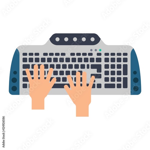 Keyboard hands vector