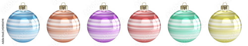 Set Weihnachtskugeln - Ringe - farbig Set Weihnachtskugeln - Ringe - farbig