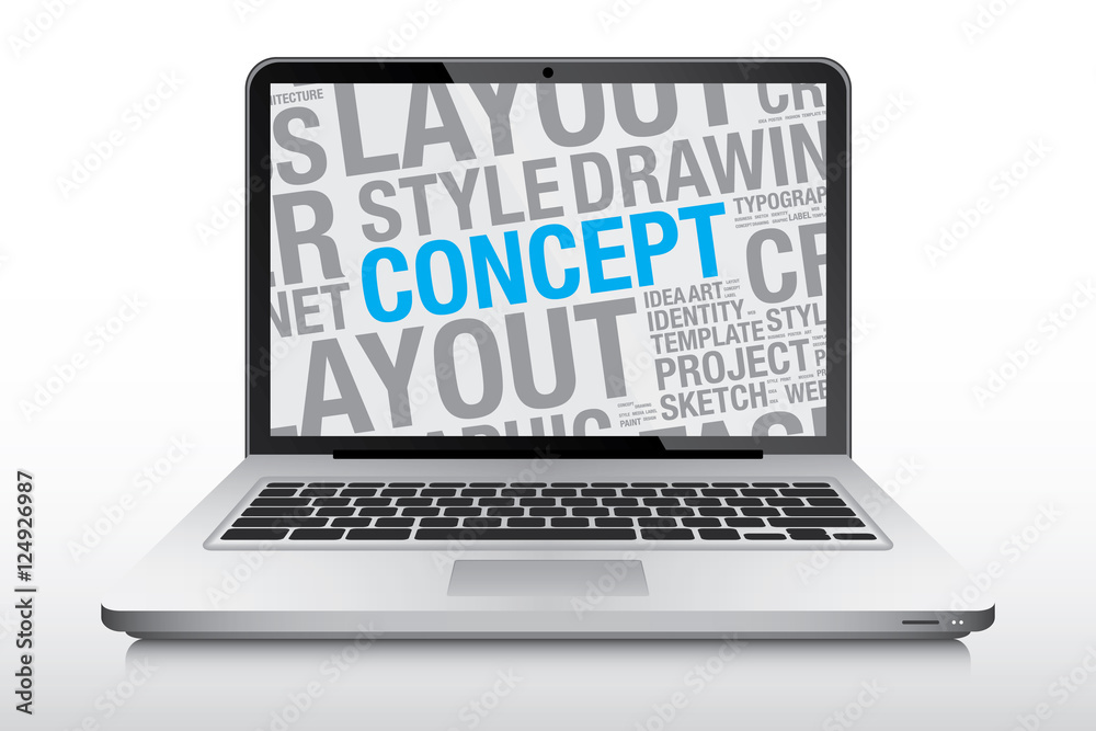 Concept design on laptop screen vector illustration Concept design on laptop screen vector illustration