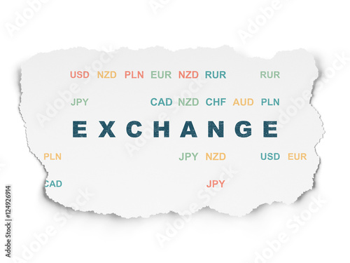 Money concept: Exchange on Torn Paper background