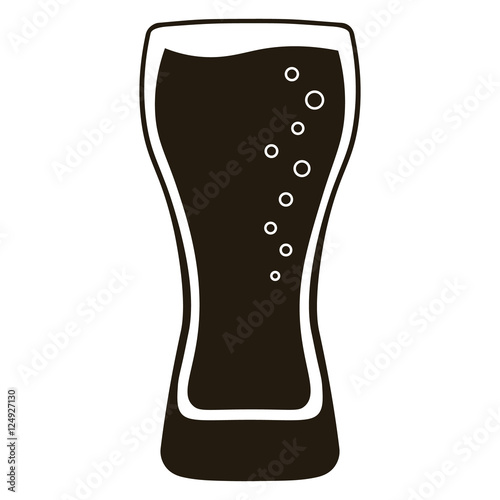 Glass of beer isolated silhouette icon vector illustration