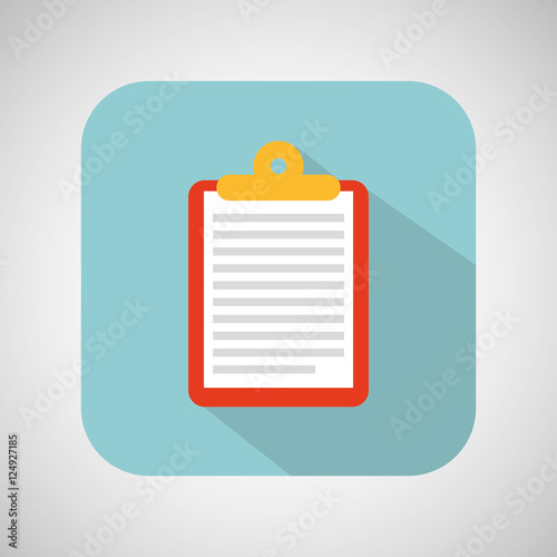 clipboard cartoon blue shadow and blue background vector illustration