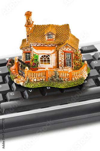 House on computer keyboard