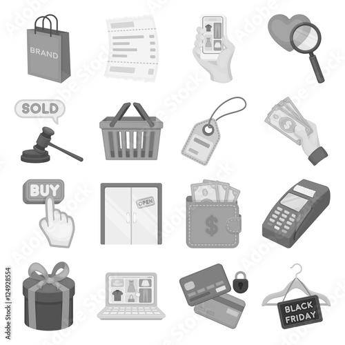 E-commerce set icons in monochrome style. Big collection of e-commerce vector symbol stock illustration