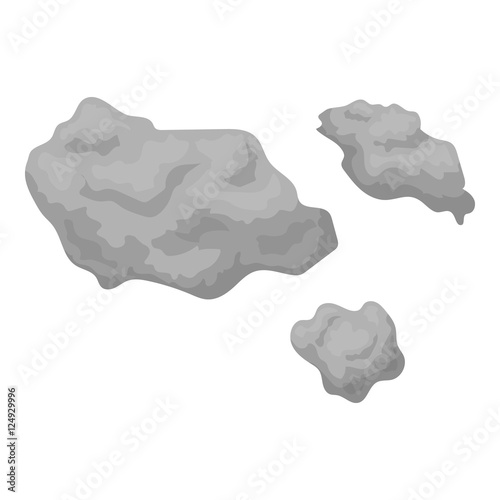 Asteroid icon in monochrome style isolated on white background. Space symbol stock vector illustration.