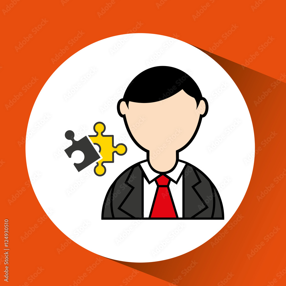 man bearded puzzle icon graphic vector illustration