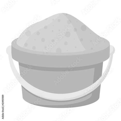 Bucket with sand monochrome icon. Illustration for web and mobile design.