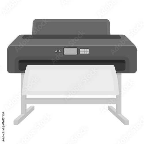 Large format printer icon in monochrome style isolated on white background. Typography symbol stock vector illustration.