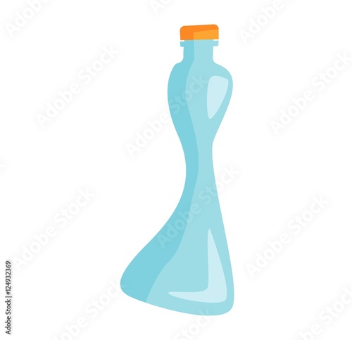 Broken bottle vector illustration.