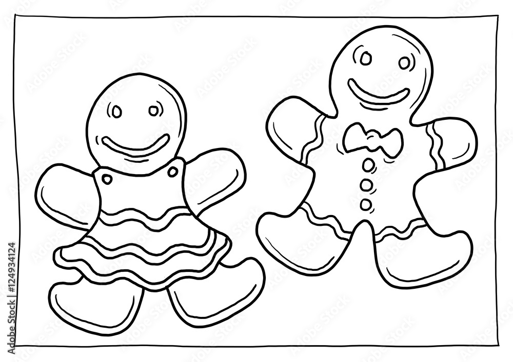 Ausmalbild Weihnachten Stock Illustration | Adobe Stock