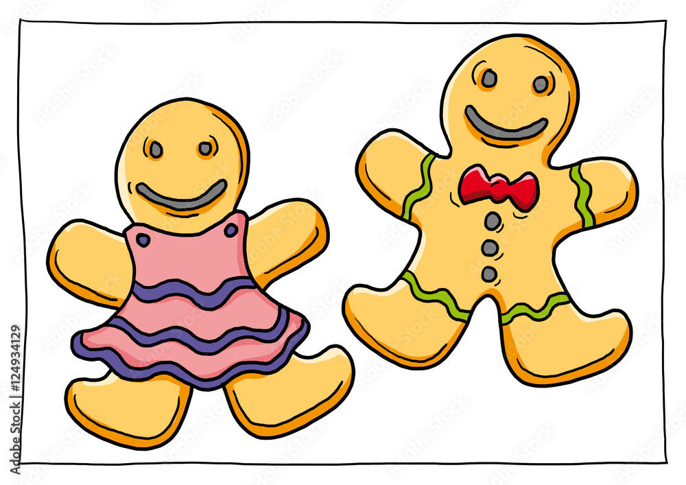 Ausmalbild Weihnachten Koloriert Stock Illustration | Adobe Stock