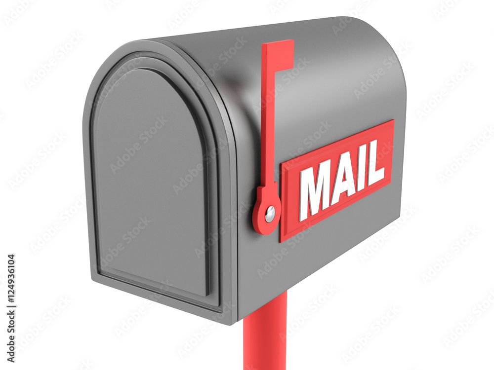 Mailbox on a white background. 3D illustration Mailbox on a white background. 3D illustration