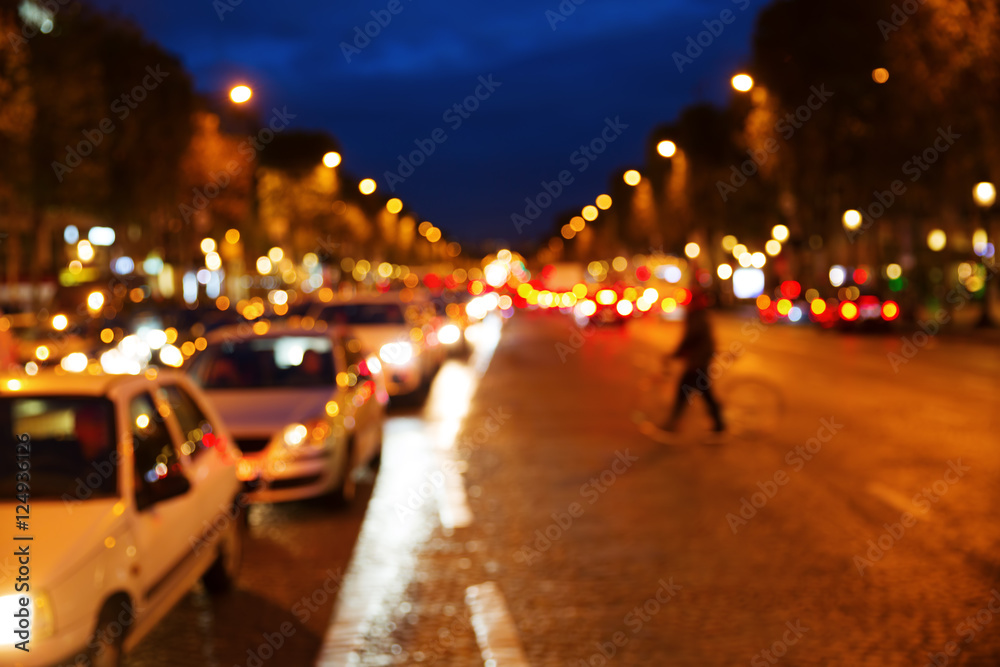 Champs-Elysees in Paris at night