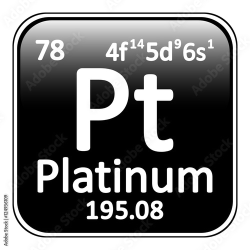 Periodic table element platinum icon.