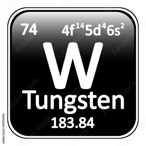 Periodic table element tungsten icon.