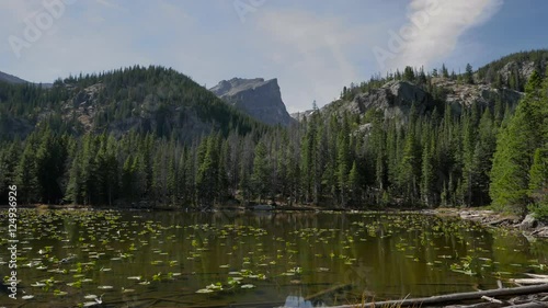 Rocky Mountain National Park, wide pan, scenic beauty landscape. photo