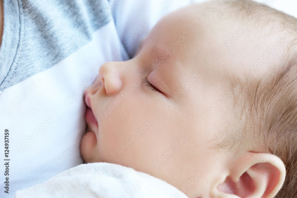 Portrait of cute sleeping baby, close up view Portrait of cute sleeping baby, close up view