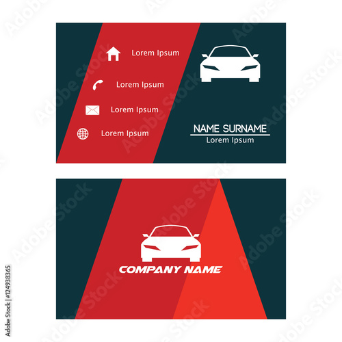 Business card design template for car, automotive and transport business