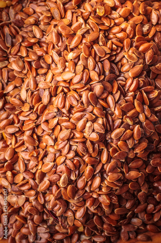 Flax seeds linseed as natural food background