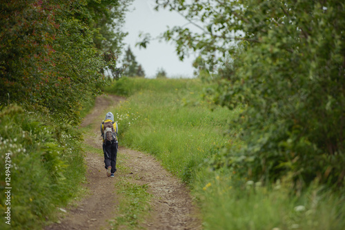 woman hiker hiking on trail