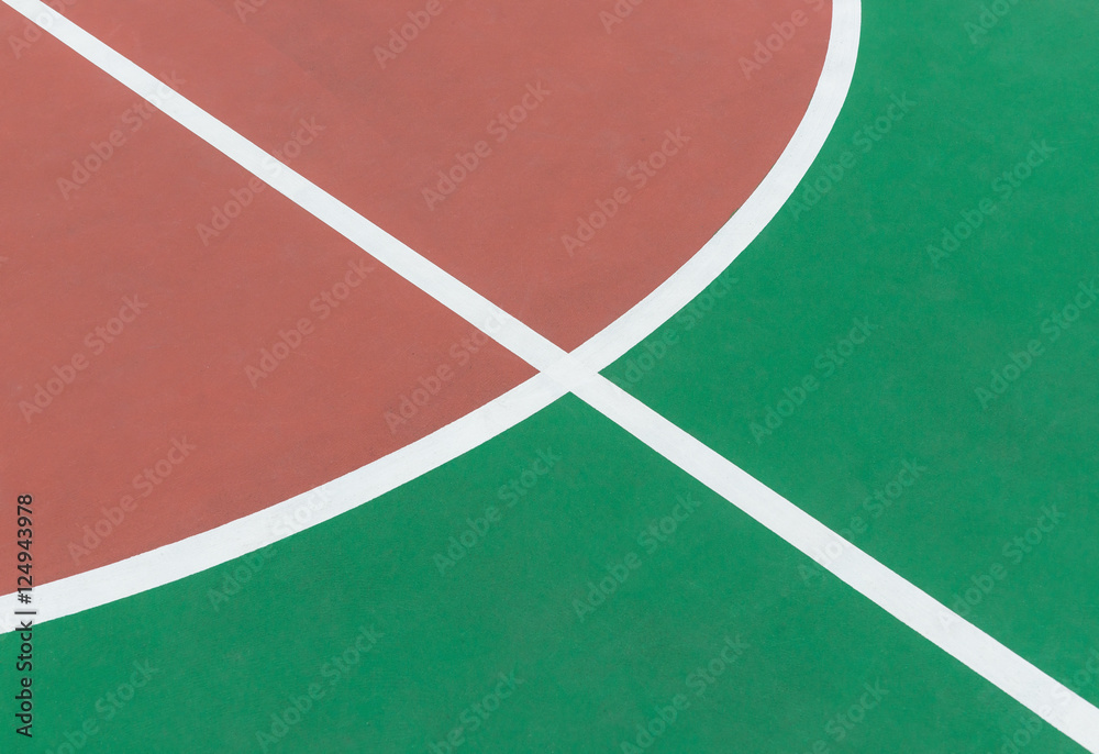 part of the central circle of a basketball court