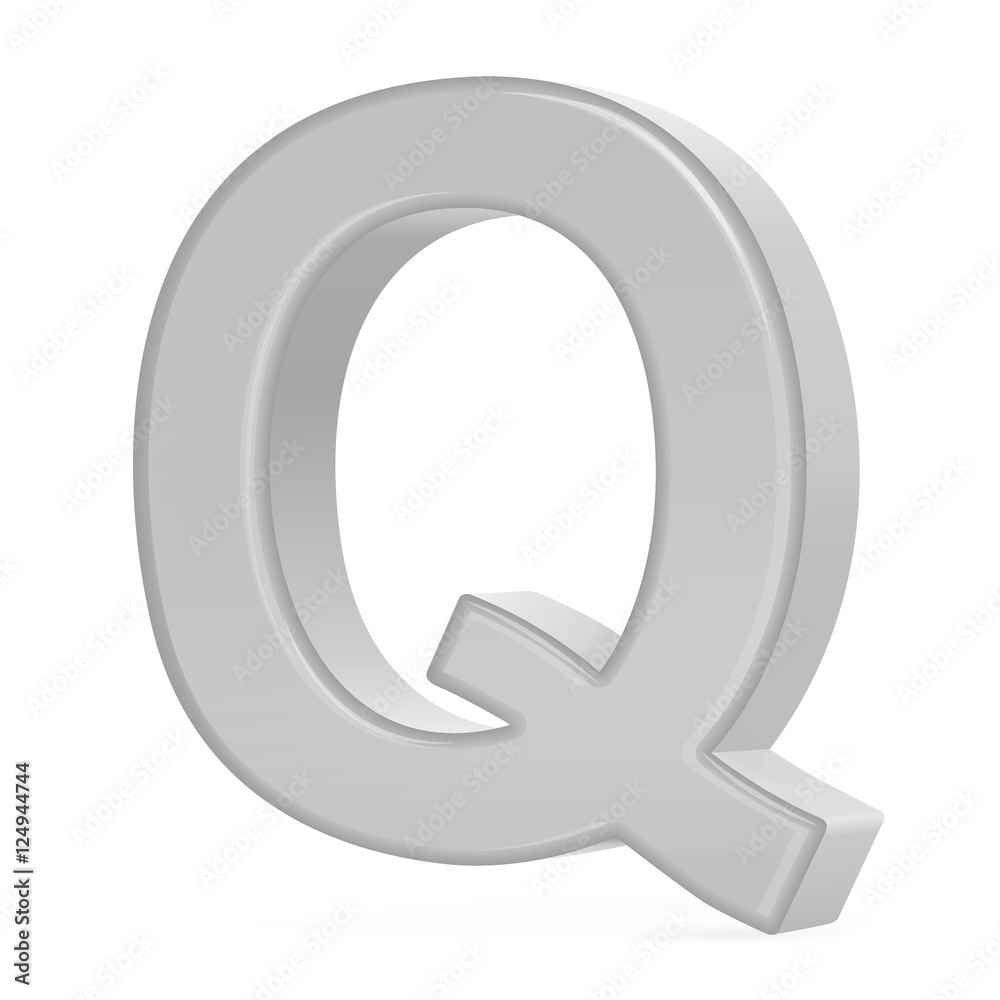 3d silver letter Q 3d silver letter Q