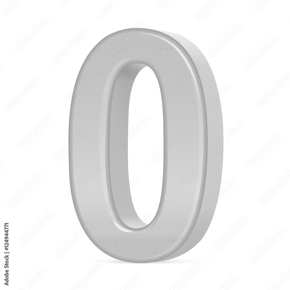 3d silver number 0 3d silver number 0