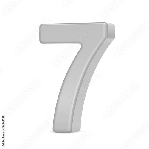 3d silver number 7