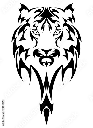 Vector tiger's head as a design element on isolated background