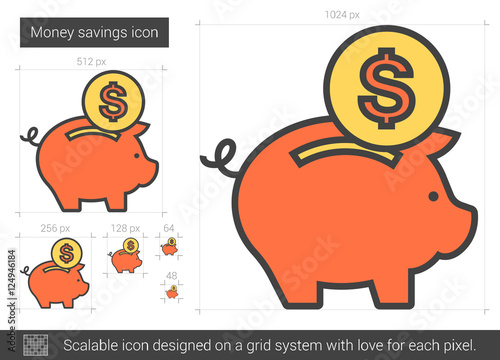 Money savings line icon.