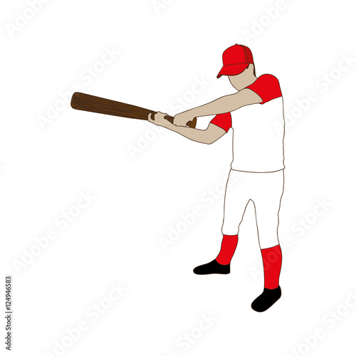 baseball player icon image vector illustration design 