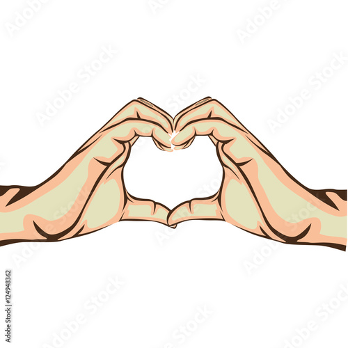 hands making heart gesture image vector illustration design 