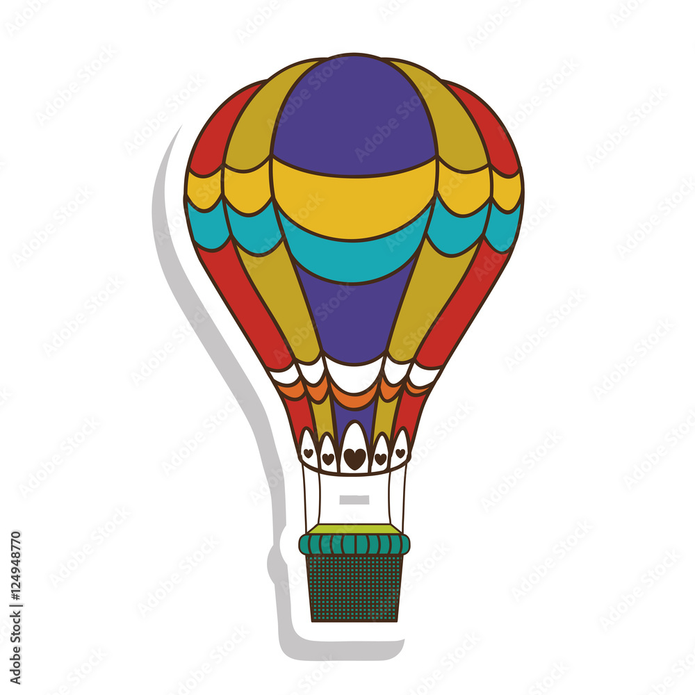 Fototapeta premium hot air balloon icon image vector illustration design 