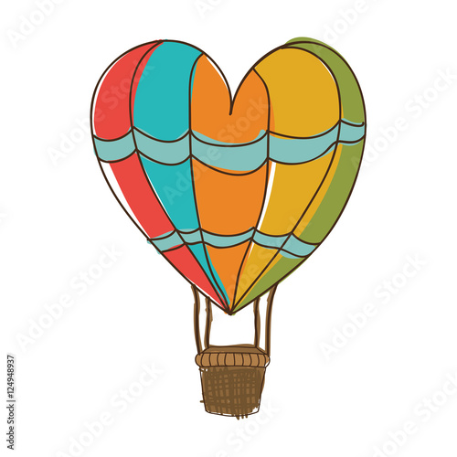 hot air balloon icon image vector illustration design 
