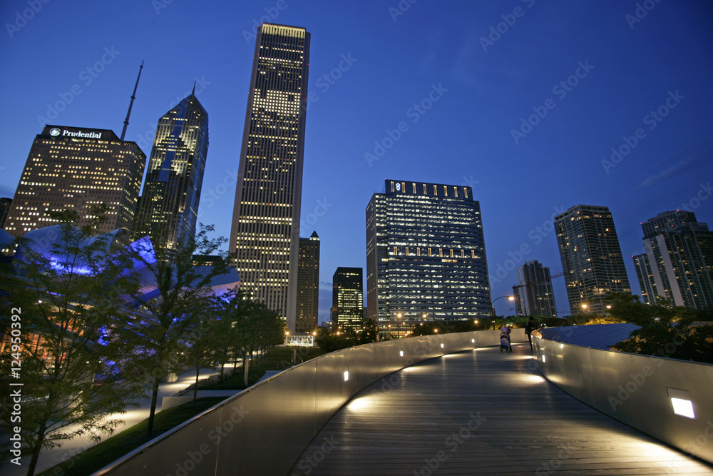 cityscape nite walkway