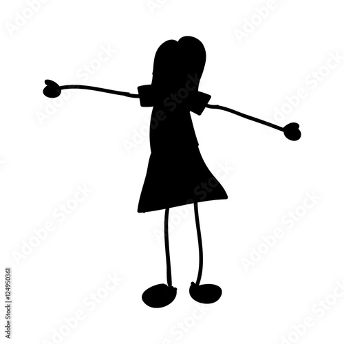 cartoon woman black silhouette icon image vector illustration design 