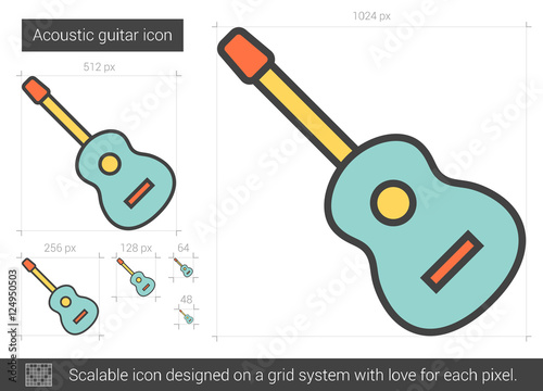 Acoustic guitar line icon.