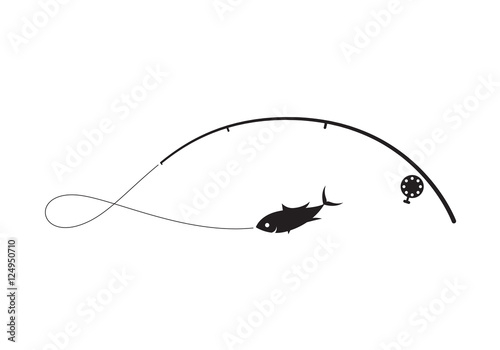 clip art black fishing on white background