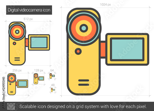 Digital videocamera line icon.