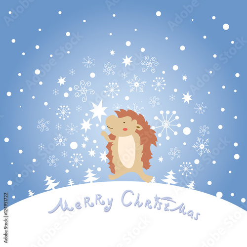 merry Christmas and happy new year greeting card