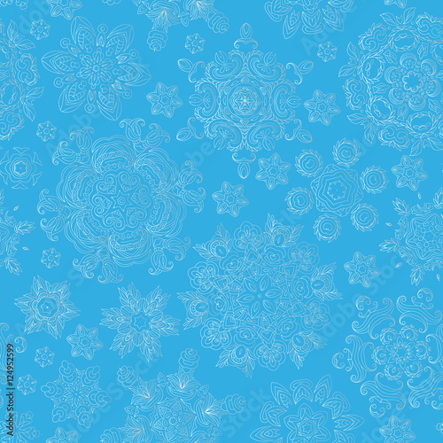 seamless christmass pattern, snowflakes on a light background