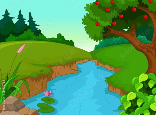 forest with river
