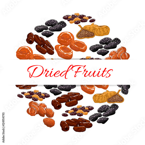 Dried fruits product emblem