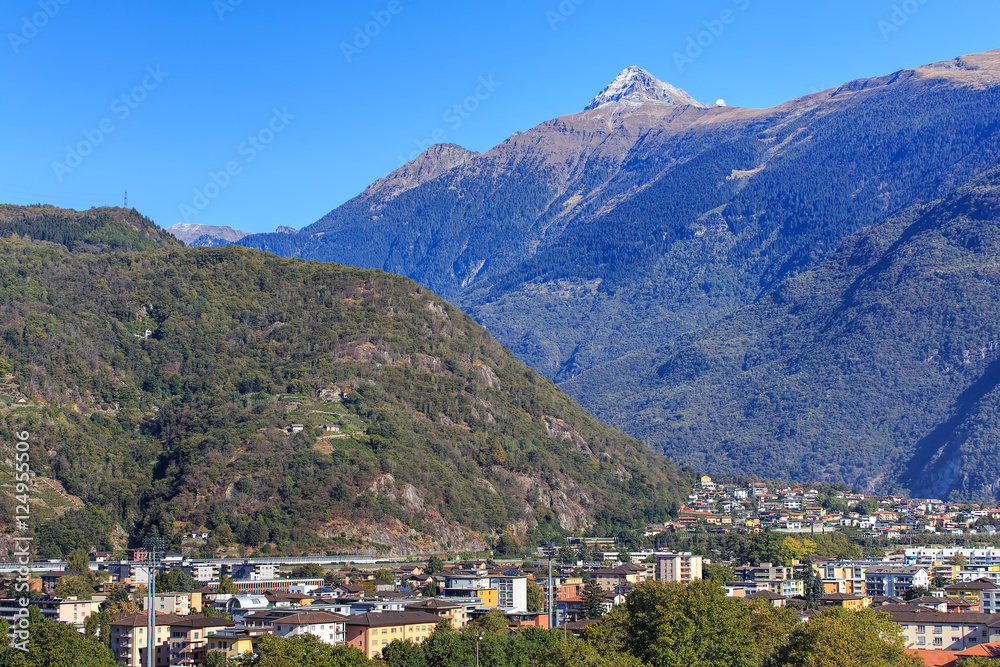 View in the city of Bellinzona, Switzerland