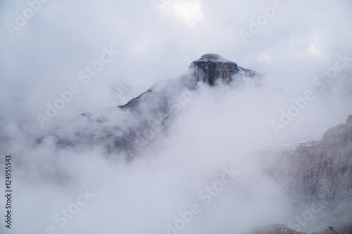 Misty mountain scene in Dolomites mountain © Kavita