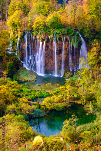 Waterfalls of Plitvice National Park in Croatia