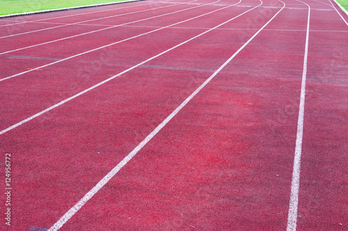 running track and green grass,Direct athletics Running track at Sport Stadium