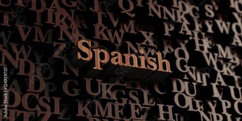 Spanish - Wooden 3D rendered letters/message. Can be used for an online banner ad or a print postcard.